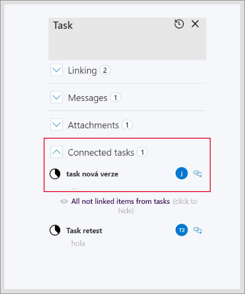 list of task connected