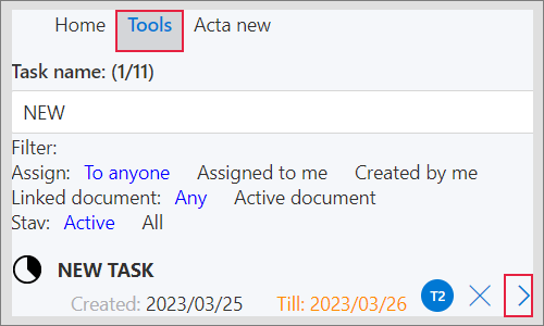 tools task list open