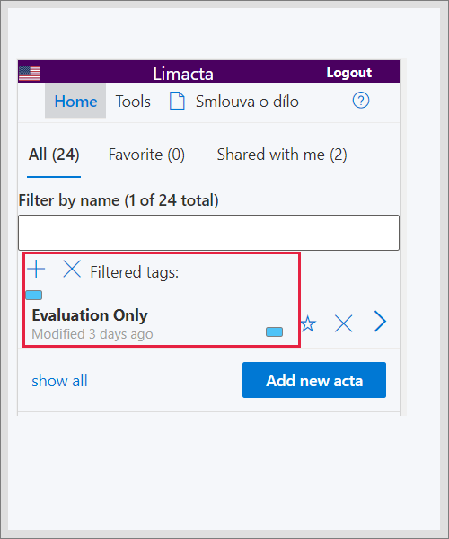 Tag filter