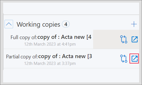 upload working copy